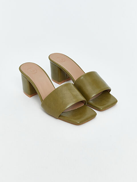 LCW STEPS Deri Görünümlü Kadın Topuklu Terlik - S5S885Z8-EW6