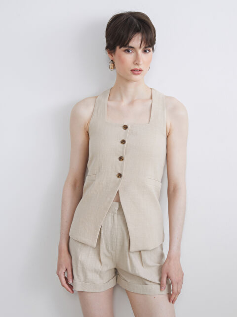 Soulife Kare Yaka Kadın Klasik Yelek - S5S889Z8-G6U