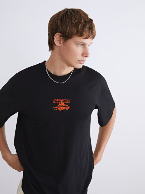 XSIDE Bisiklet Yaka Baskılı Penye Erkek Tişört - S5S933Z8-CVL