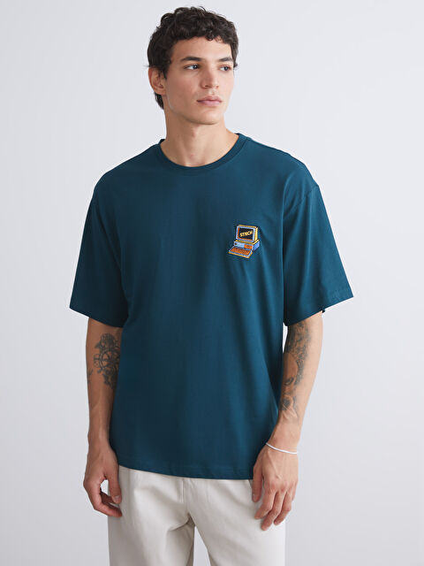 XSIDE Bisiklet Yaka Baskılı Penye Erkek Tişört - S5S934Z8-YRW