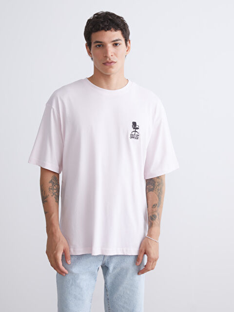 XSIDE Bisiklet Yaka Baskılı Penye Erkek Tişört - S5S935Z8-14N