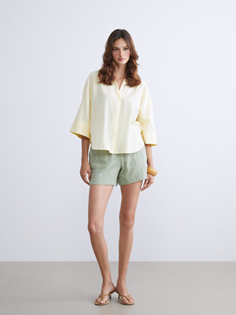 LCW Vision Beli Lastikli Müslin Kadın Şort - S5S936Z8-ZEE