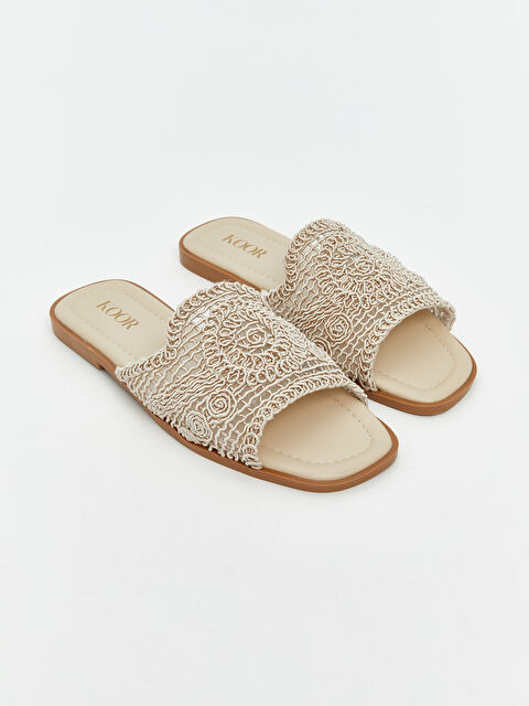 KOOR Örgülü Tek Bantlı Kadın Terlik - S5S955Z8-EYM