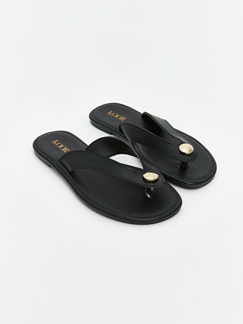 KOOR Deri Görünümlü Kadın Parmak Arası Terlik - S5S956Z8-HUC