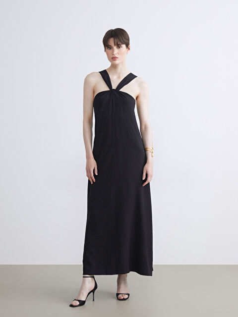 Soulife Halter Yaka Büzgülü Elbise - S5SA19Z8-CVL