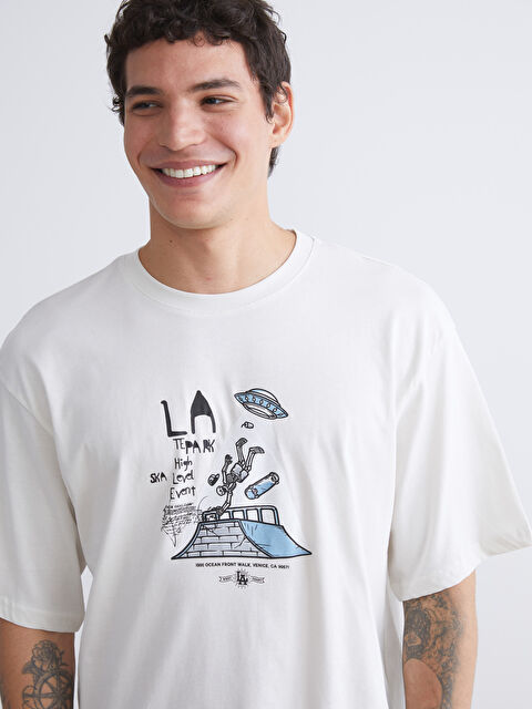 XSIDE Bisiklet Yaka Baskılı Penye Erkek Tişört - S5SA62Z8-YVB