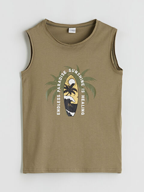 LCW Kids Bisiklet Yaka Baskılı Erkek Çocuk Atlet - S5SA64Z4-GW9