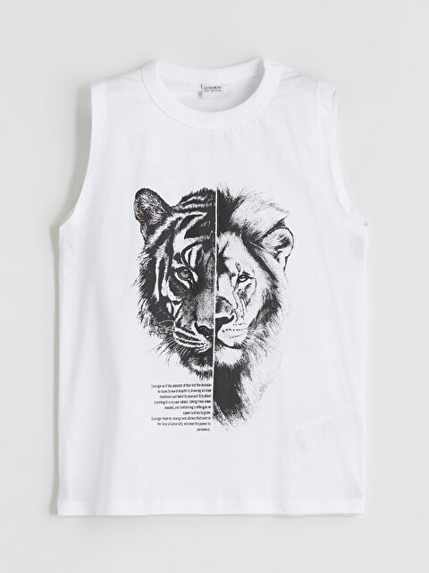 LCW Kids Bisiklet Yaka Baskılı Erkek Çocuk Atlet - S5SA84Z4-Q6K