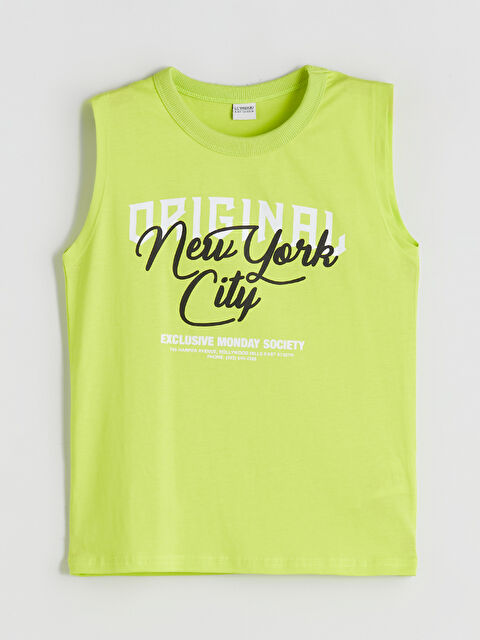 LCW Kids Bisiklet Yaka Baskılı Erkek Çocuk Atlet - S5SA89Z4-JSZ