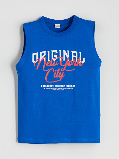 LCW Kids Bisiklet Yaka Baskılı Erkek Çocuk Atlet - S5SA89Z4-SLY