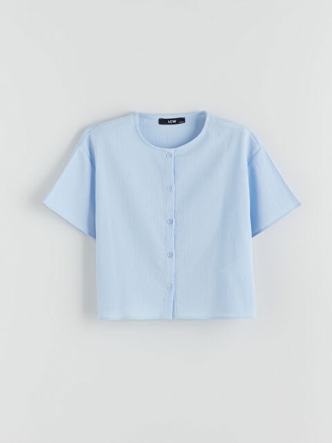 LCW Kids Bisiklet Yaka Dokulu Kız Çocuk Gömlek - S5SB03Z4-QXG