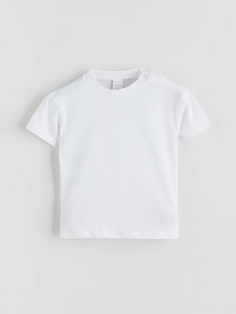 LCW baby Bisiklet Yaka Omuzdan Çıtçıtlı Erkek Bebek Tişört - S5SB24Z1-R9J