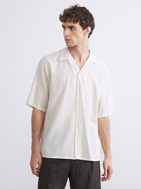 SOUTHBLUE Rahat Kalıp Kısa Kollu Keten Karışımlı Erkek Gömlek - S5SB38Z8-R9J