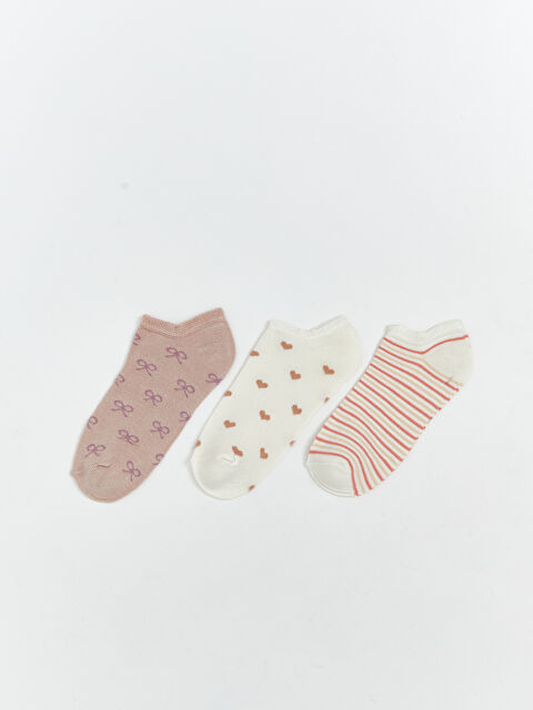 LCW ECO Desenli Kadın Sneaker Çorap 3'lü - S5SB88Z8-M0T