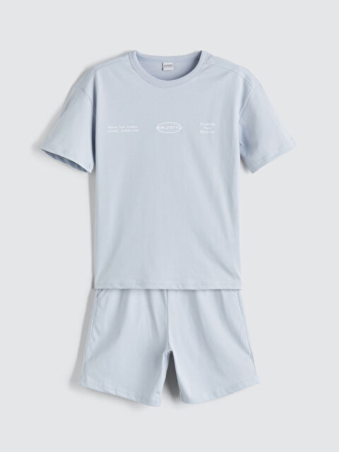 LCW Kids Bisiklet Yaka Erkek Çocuk Tişört ve Şort - S5SC18Z4-G7J