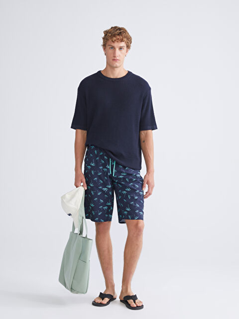 LCW SWIMWEAR Diz Hizası Boy Desenli Erkek Deniz Şortu - S5SC97Z8-LSJ