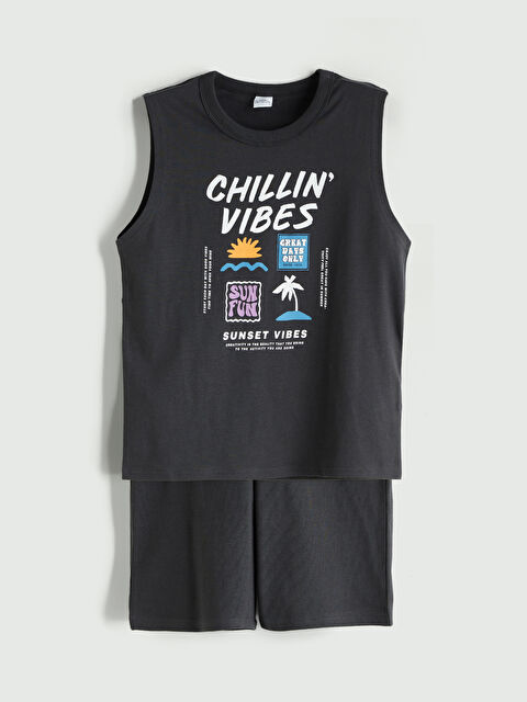 LCW Kids Принтті ұлдарға арналған жеңсіз жейде мен шорты