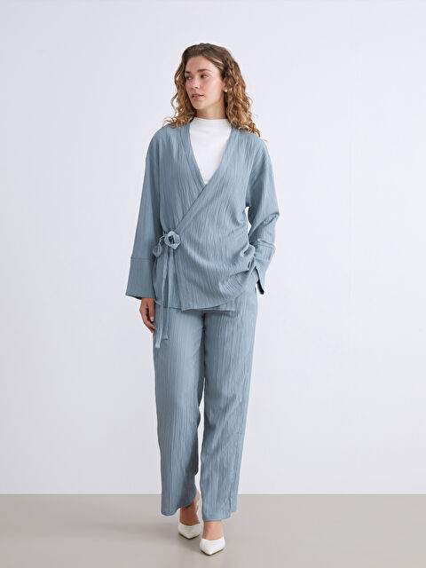 LCW Modest Beli Lastikli Dokulu Kadın Pantolon - S5SF55Z8-1JX