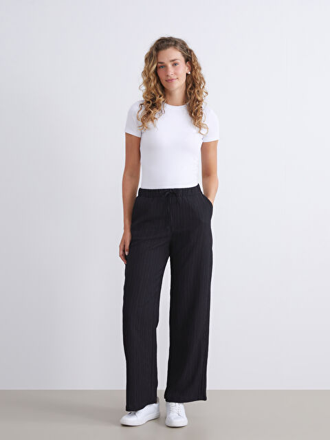 LCW Modest Beli Lastikli Dokulu Kadın Pantolon - S5SF55Z8-CVL