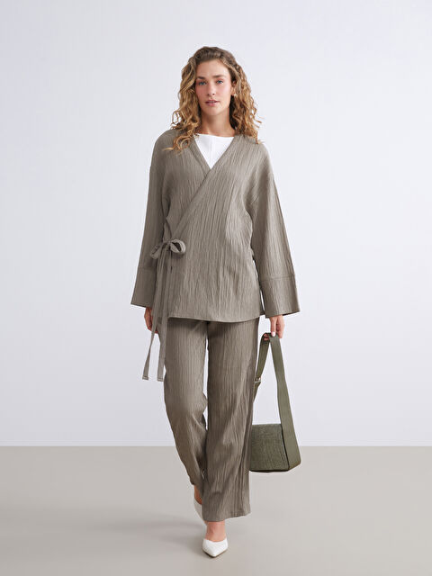 LCW Modest Beli Lastikli Dokulu Kadın Pantolon - S5SF55Z8-D2T