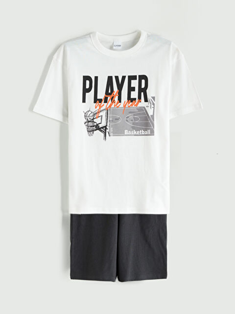 LCW Kids Футболка с круглым вырезом и шорты для мальчиков