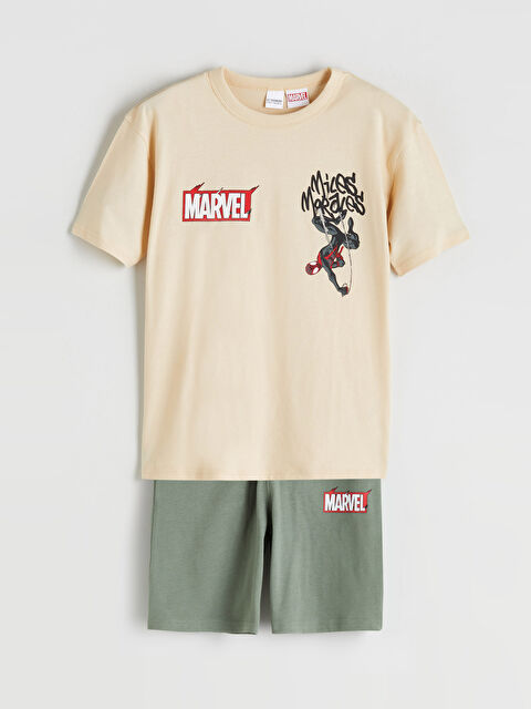 LCW Kids ұлдарға арналған өрмекші-адам бейнесі бар футболка мен шорты