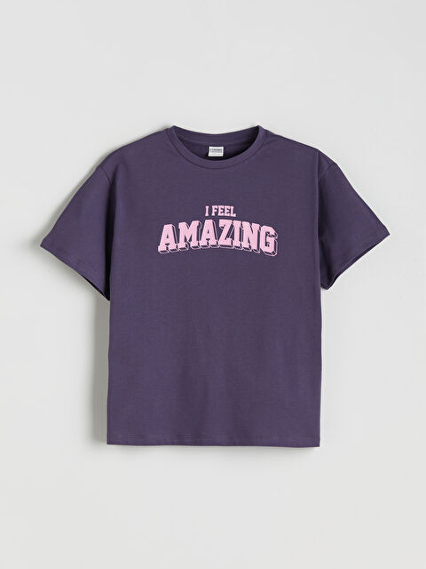 LCW Kids Bisiklet Yaka Baskılı Kız Çocuk Tişört - S5SH49Z4-HFW