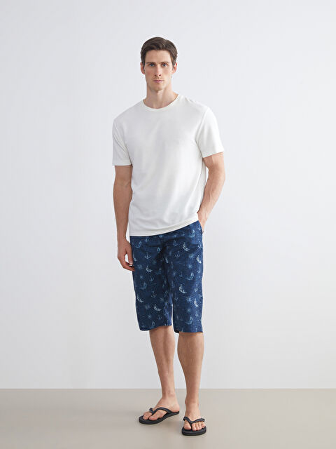 LCW SWIMWEAR Diz Altı Boy Desenli Erkek Deniz Şortu - S5SH63Z8-LSJ