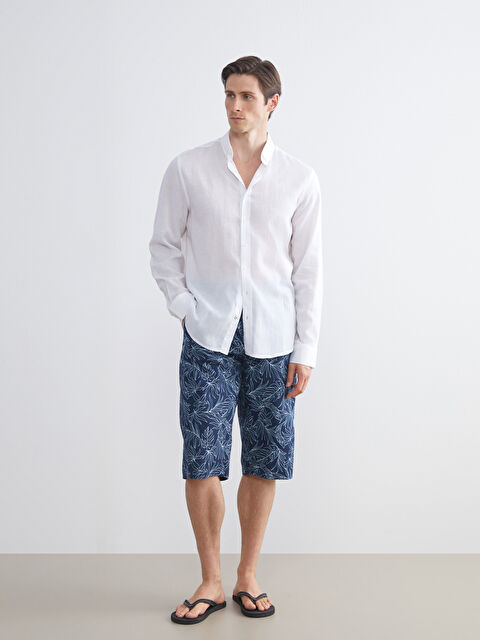 LCW SWIMWEAR Diz Altı Boy Desenli Erkek Deniz Şortu - S5SH74Z8-LSJ