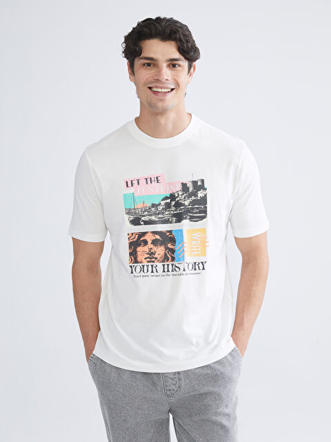 XSIDE Bisiklet Yaka Penye Erkek Tişört - S5SI39Z8-R9J