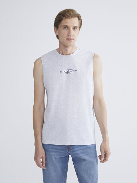 LCWAIKIKI Classic Bisiklet Yaka Baskılı Penye Erkek Kolsuz Tişört - S5SI92Z8-DFL