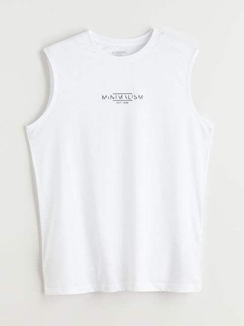 LCWAIKIKI Classic Bisiklet Yaka Baskılı Penye Erkek Kolsuz Tişört - S5SI92Z8-Q6K