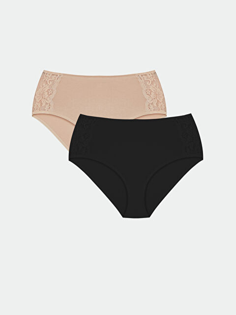 LCW DREAM Lace Detailed Classic Knickers 2 Pack - W30857Z8-G3Y