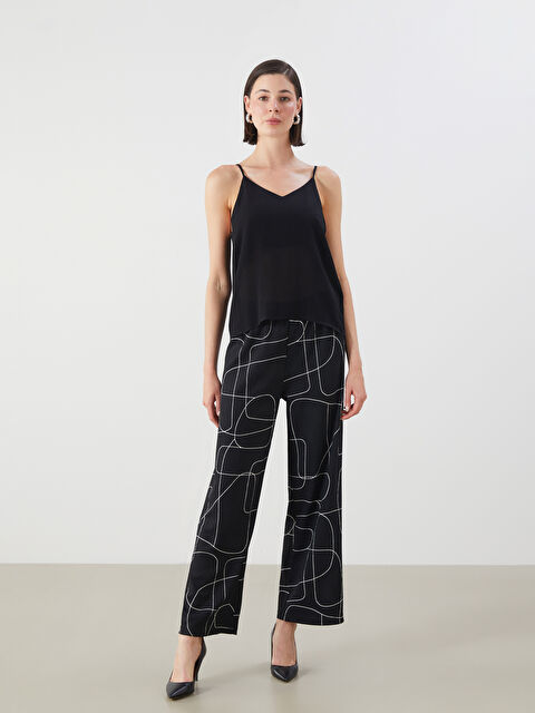 LCWAIKIKI Classic Beli Lastikli Desenli Kadın Pantolon - S5AH04Z8-LQJ