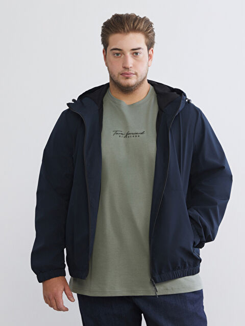 XSIDE Standart Kalıp Kapüşonlu Erkek Yağmurluk - W50067Z8-RFD