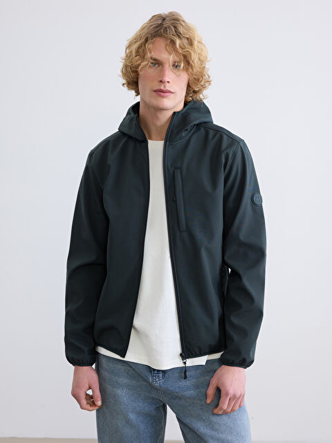 XSIDE Standart Kalıp Kapüşonlu Erkek İnce Mont - W50068Z8-P0Z