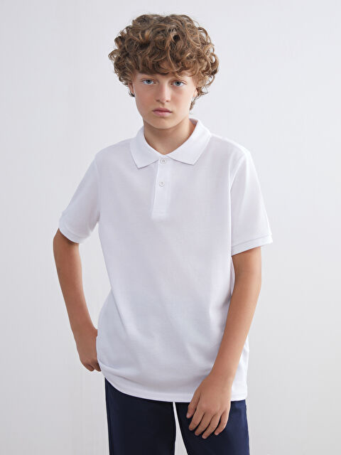 LC WAIKIKI Basic Polo Yaka Erkek Çocuk Tişört - W50260Z4-Q6K