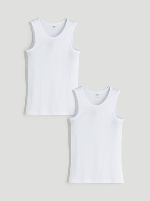 LC WAIKIKI U Neck Jersey Men's Vest 2 Pack - W50547Z8-VC4