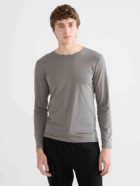 LC WAIKIKI Bisiklet Yaka Uzun Kollu Erkek Atlet - W50563Z8-GYQ