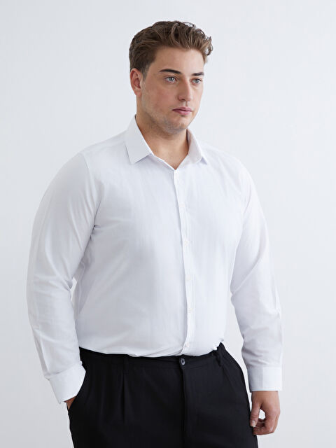 LCW BUSINESS Slim Fit Uzun Kollu Poplin Erkek Gömlek - W50808Z8-Q6K