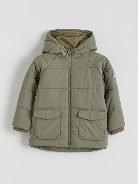 LCW Kids Kapüşonlu Astarlı Erkek Çocuk Mont - W50819Z1-GWK