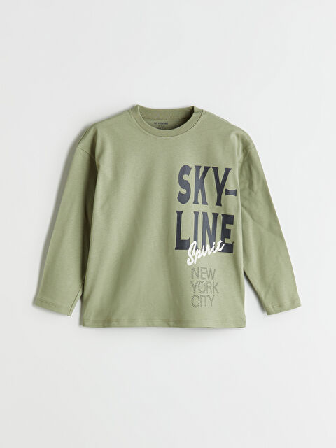 LCW Kids Bisiklet Yaka Baskılı Erkek Çocuk Tişört - W50983Z1-GUY