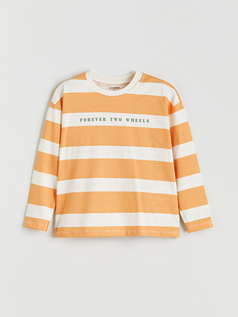 LCW Kids Bisiklet Yaka Yazı Baskılı Erkek Çocuk Tişört - W50994Z1-LQA