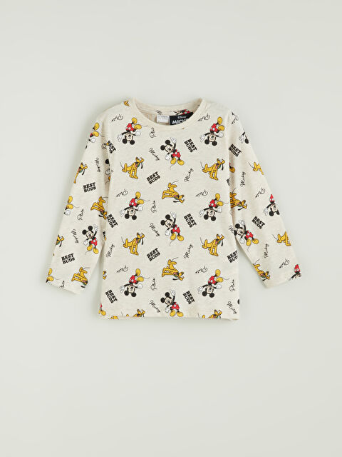 LCW Kids Mickey Mouse Baskılı Erkek Bebek Pijama Üstü - W51031Z1-L8Q