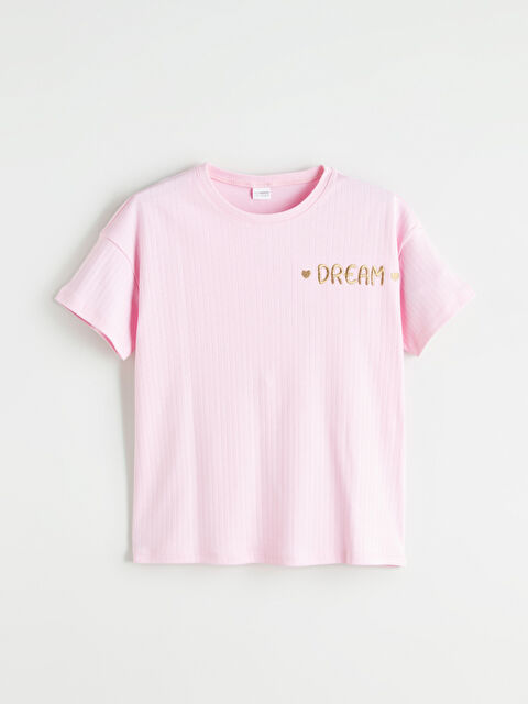 LCW Kids Nakışlı Kız Çocuk Pijama Üst - W51084Z4-QXB