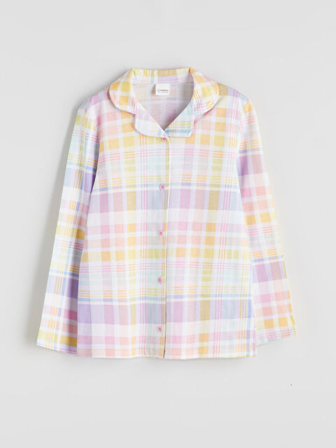 LCW Kids Gömlek Yaka Ekose Kız Çocuk Pijama Üst - W51092Z4-LU8