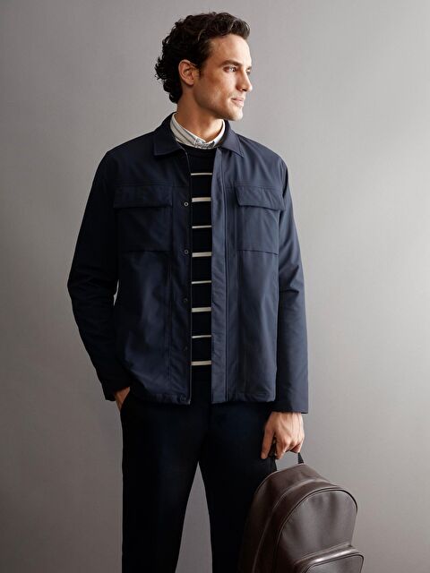 LCWAIKIKI Classic Standart Kalıp Gömlek Yaka Erkek Mont - W51193Z8-RFD