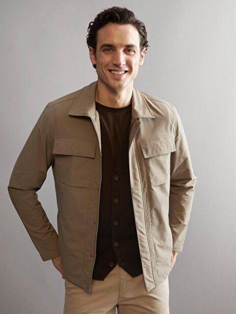 LCWAIKIKI Classic Standart Kalıp Gömlek Yaka Erkek Mont - W51193Z8-VW2