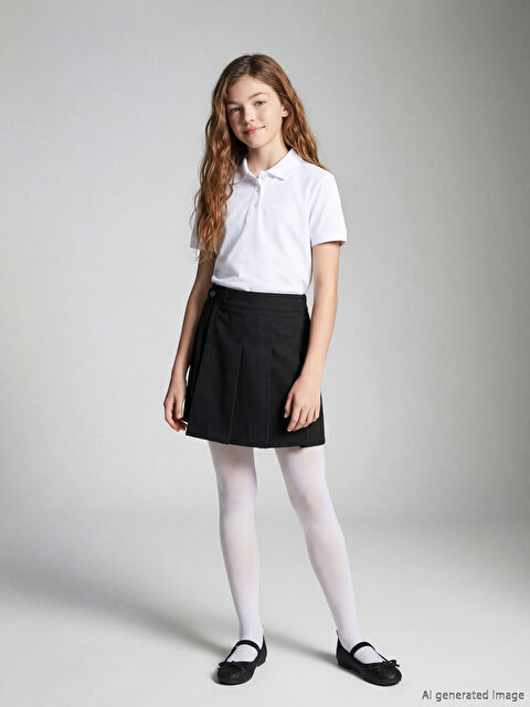 LCW Kids Basic Gabardin Kız Çocuk Şort Etek - W51206Z4-HFK