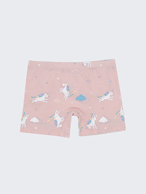 LCW Kids Baskılı Beli Lastikli Kız Çocuk Boxer - W51368Z1-LT4